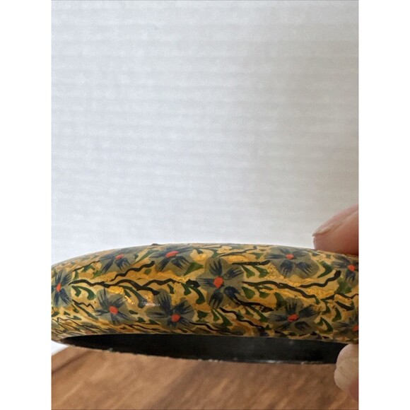 Vintage Set 2 Tree Of Life And 2 Birds Flowers Painted Wood Bangle Bracelets - Picture 7 of 16